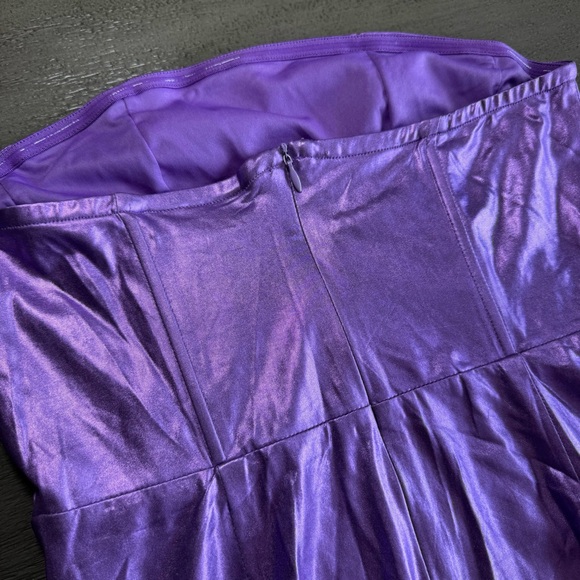 NWT Purple Metallic Neptune Mini Dress Corset Strapless Fashion Nova M - Picture 7 of 12